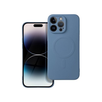 Husa iPhone 14 Pro, Magsafe, Protectie Camera, Microfibra La Interior, Albastru